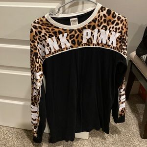 Pink VS long sleeve cheetah tee